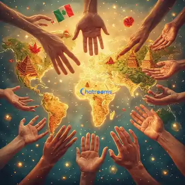 Connect with people from specific countries like Canadian, Irish, Egyptian, German, and Japanese chat rooms